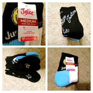 Justice Cushion Crew (Medium) Shoe Size 10 1/2 - 4 Variety Pack Of 4